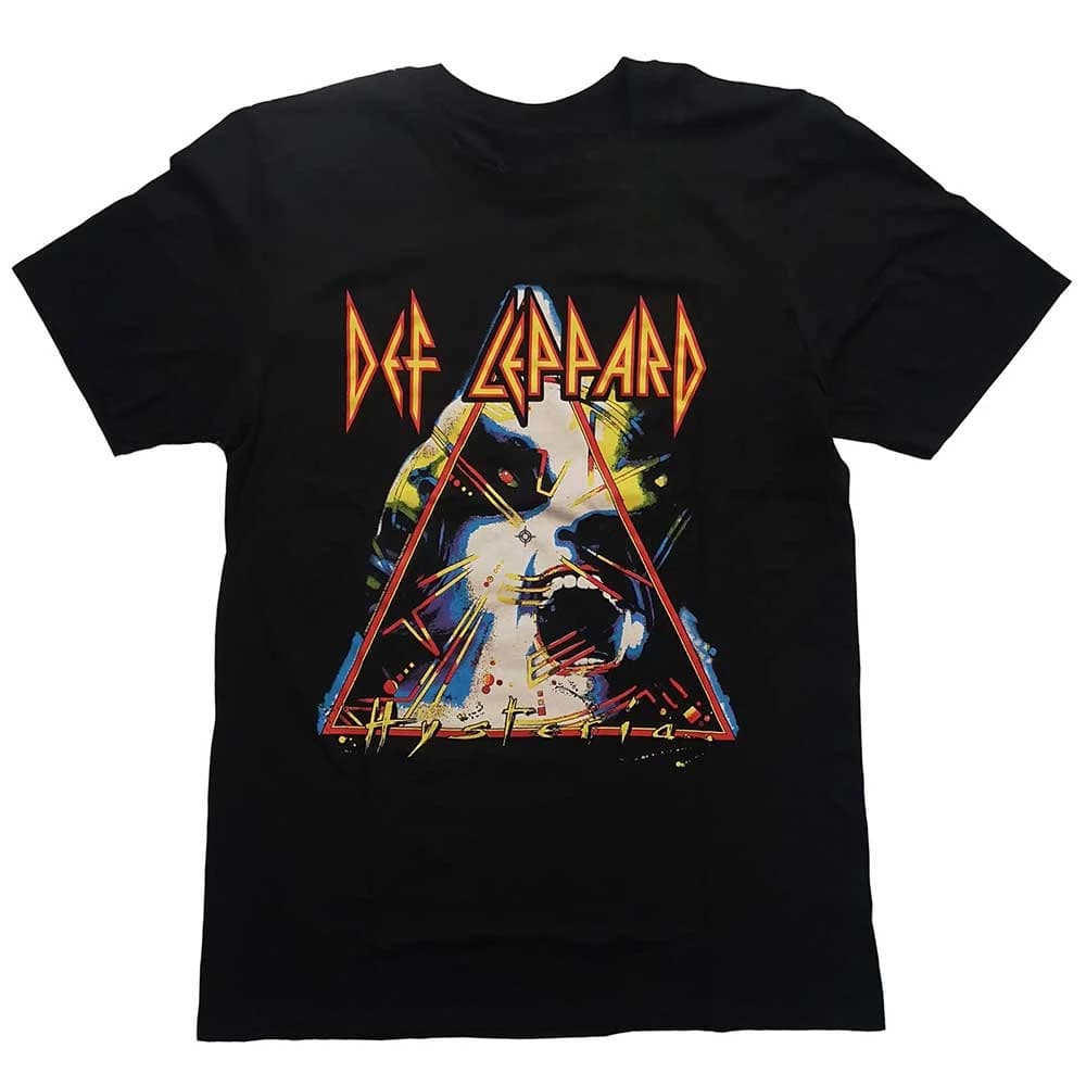Hysteria Def Leppard Band T-Shirt en coton avec motif graphique pour hommes et femmes, Streetwear d'