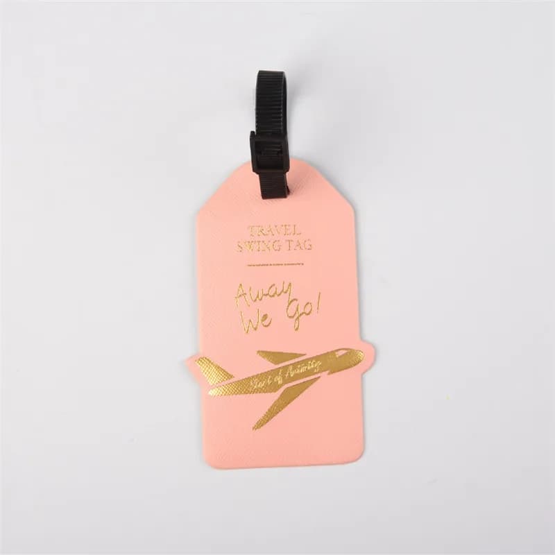 Étiquette de bagage en cuir PU pour hommes et femmes, accessoires de voyage créatifs, étiquette port