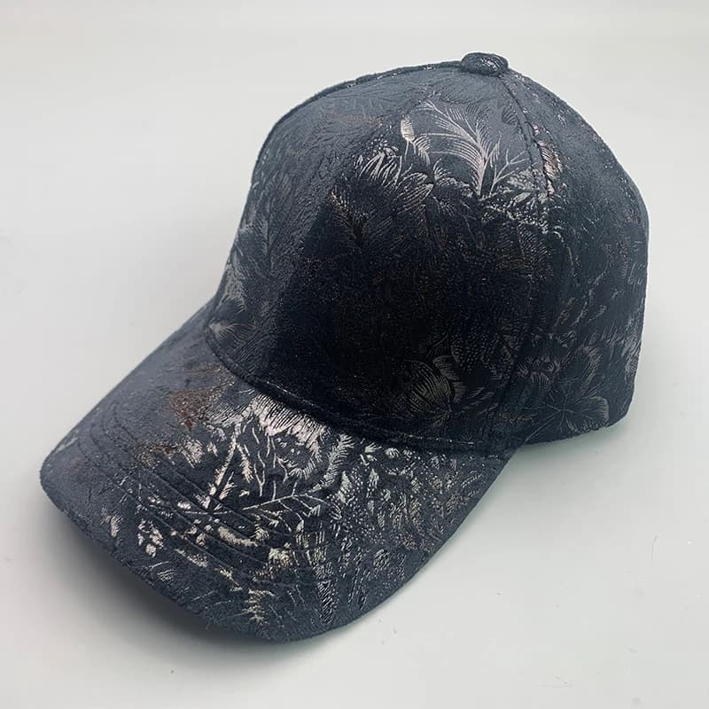 Nouvelles casquettes de baseball élégantes en cuir végétalien à motif floral, streetwear pour hommes