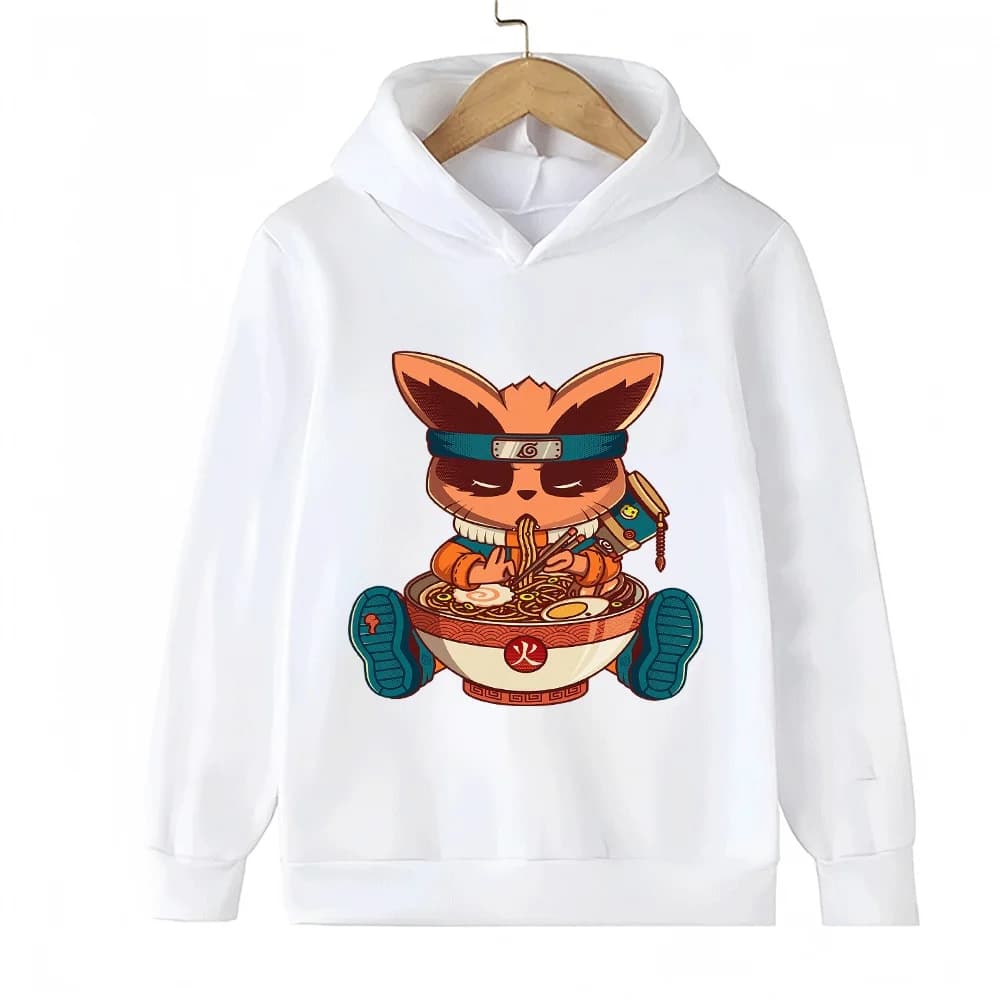 Sweat-shirt à capuche Naruto pour enfants, sweat-shirt à manches longues en coton avec imprimé de pe