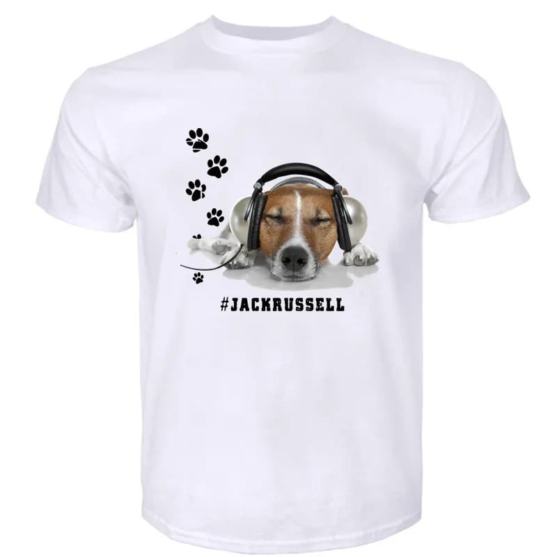T-shirt décontracté et élégant pour femmes avec imprimé Jack Russell Terrier. T-shirts graphiques, v