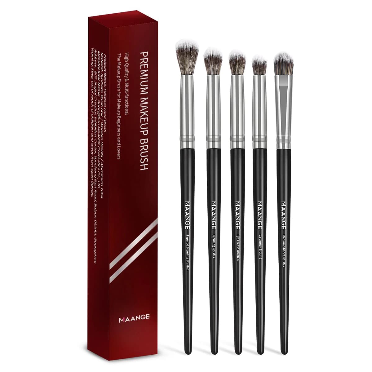 MAANGE 5 pièces ombre à paupières ensemble de pinceaux de maquillage correcteur brosse yeux cosmétiq
