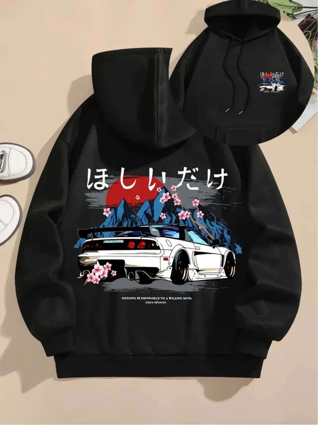 Nouveau sweat-shirt à capuche imprimé style streetwear japonais, confortable et polyvalent, unisexe,