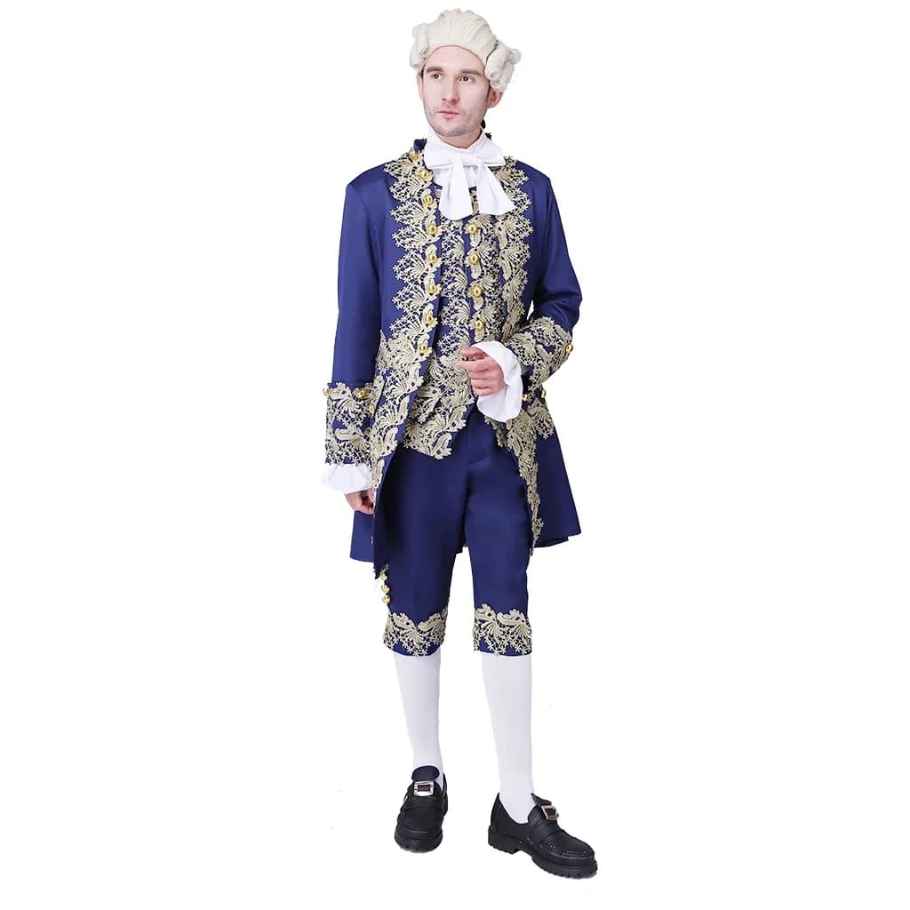Costume victorien pour hommes du 18ème siècle, manteau de régence, veste Marie Antoinette, Costume d