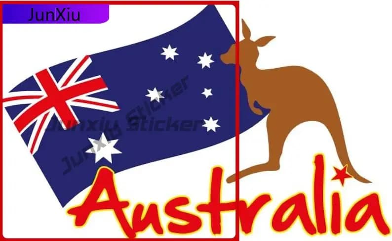 Autocollant en vinyle drapeau Animal kangourou australien, accessoires anti-rayures pour pare-chocs 