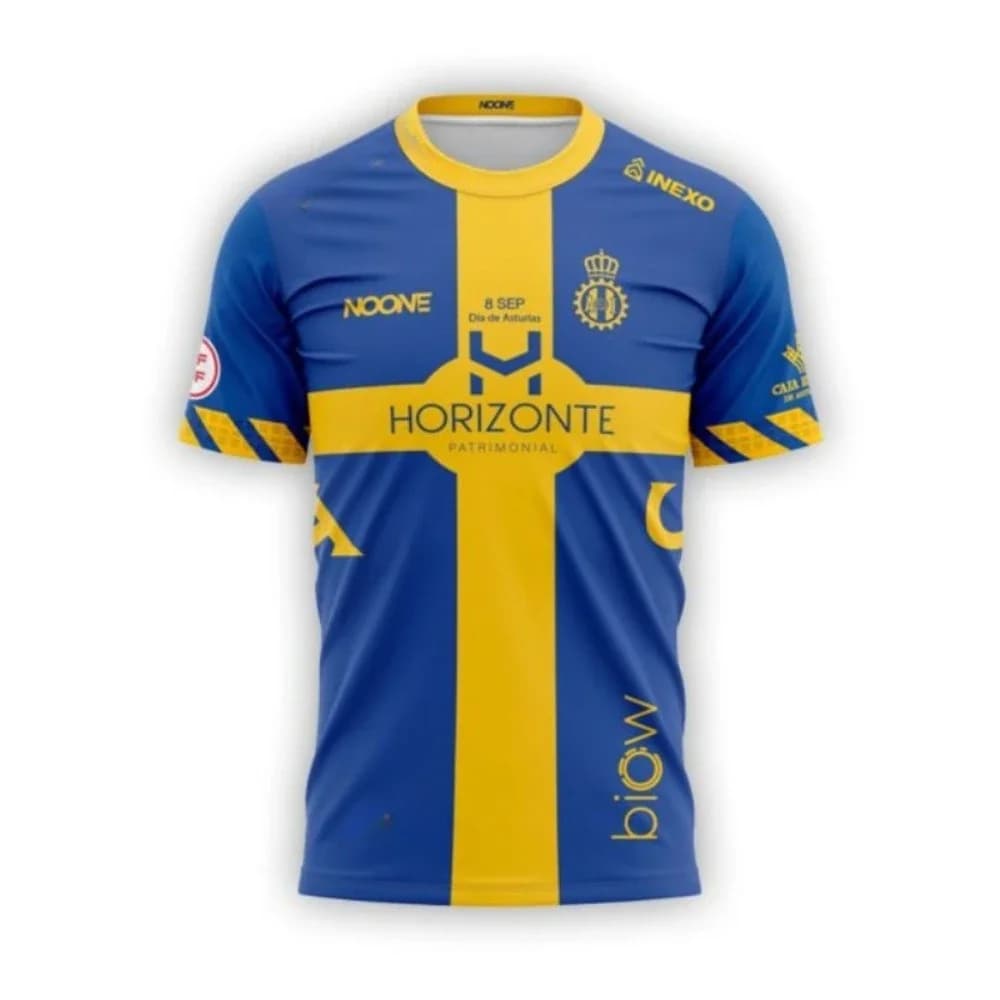 Maillots de football bleus et jaunes – Sponsor de conception croisée, vêtements de football de haute