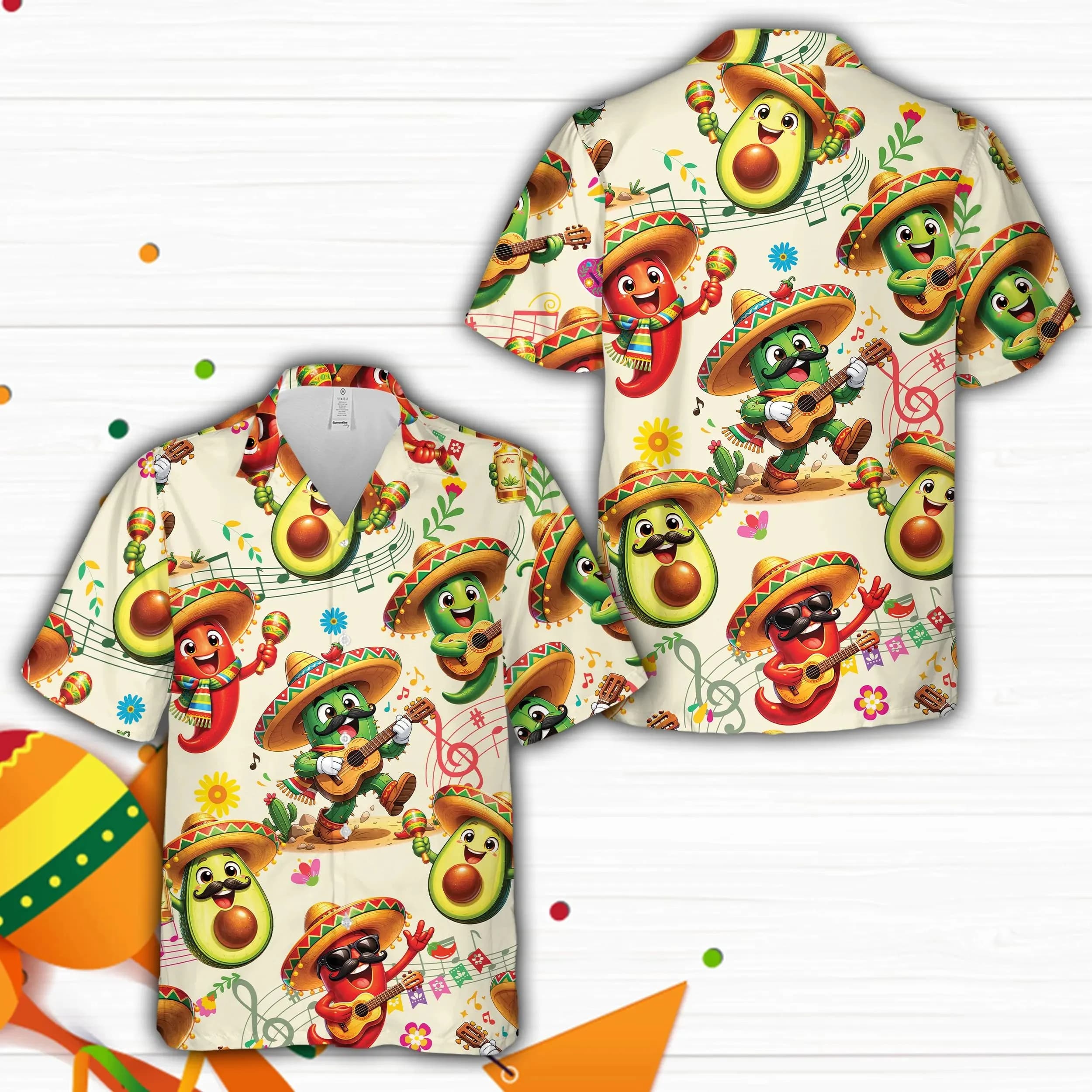 Nouvelle chemise hawaïenne amusante pour le Cinco de Mayo, pour hommes et femmes, chemise boutonnée 