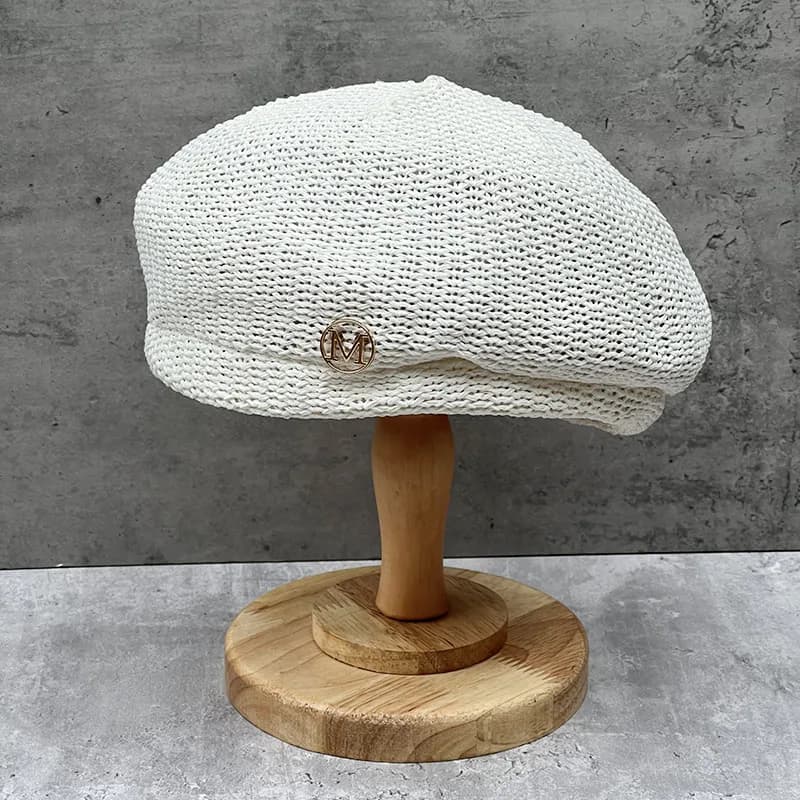 Béret de Style de luxe pour femmes, chapeau français pour femmes, casquette de soleil en paille resp