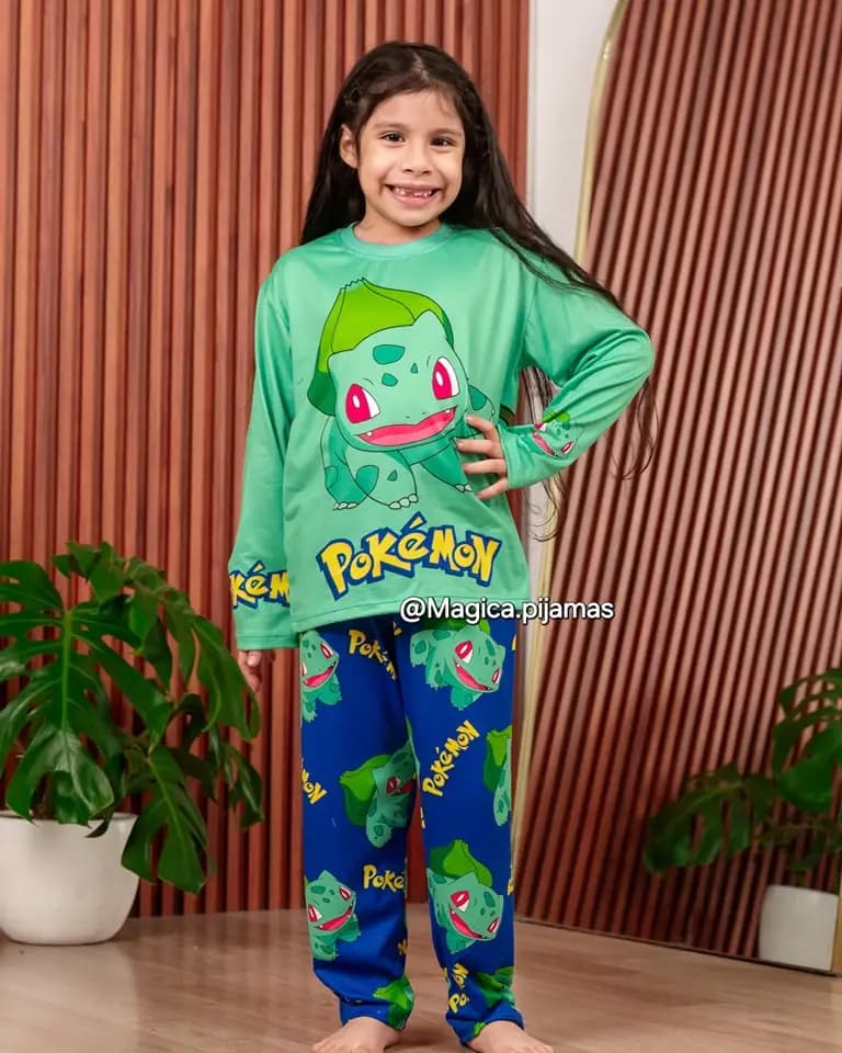 Bandai Bulbasaur Pocket Monster Pyjama Anime Ensemble t-shirt et pantalon à manches longues pour adu