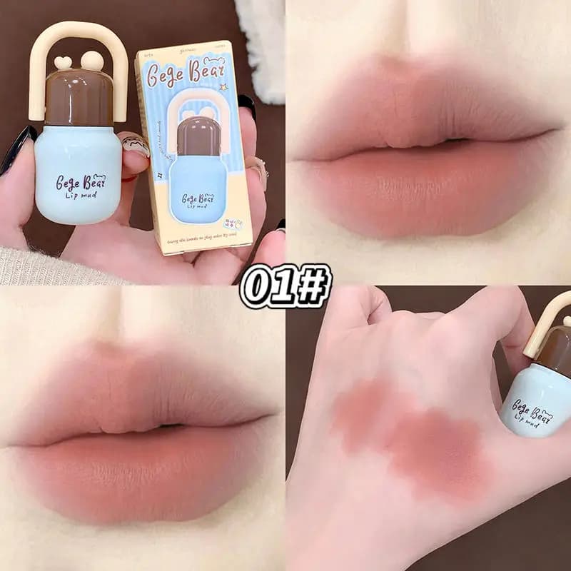 Gloss à lèvres Velvet Mist, fini mat effet flou doux, flacon au design mignon, résistant à la décolo
