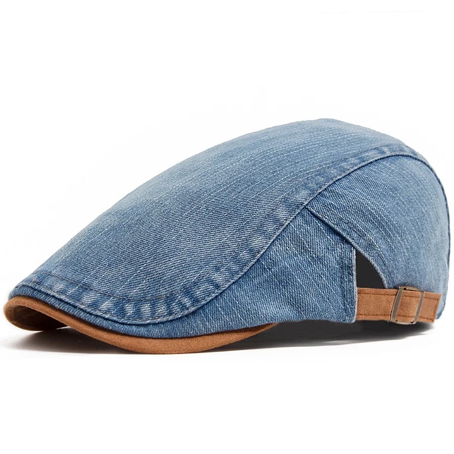 Denim coton casquette gavroche femmes Patchwork marron doux béret hommes plat visière chapeau Vintag