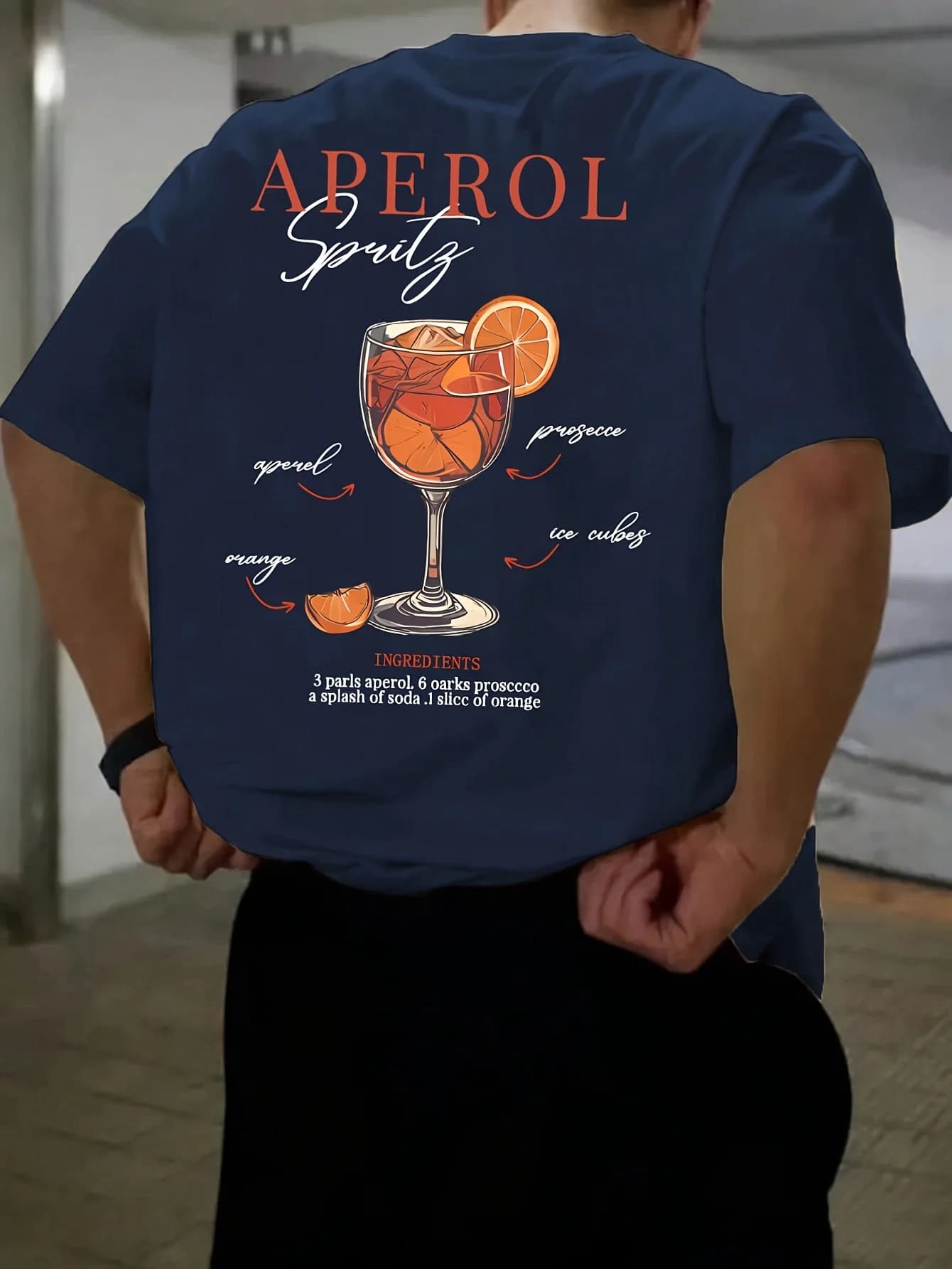 T-shirt col rond pour hommes, vacances à la mode, imprimé jus d'été, respirant et confortable, haut 