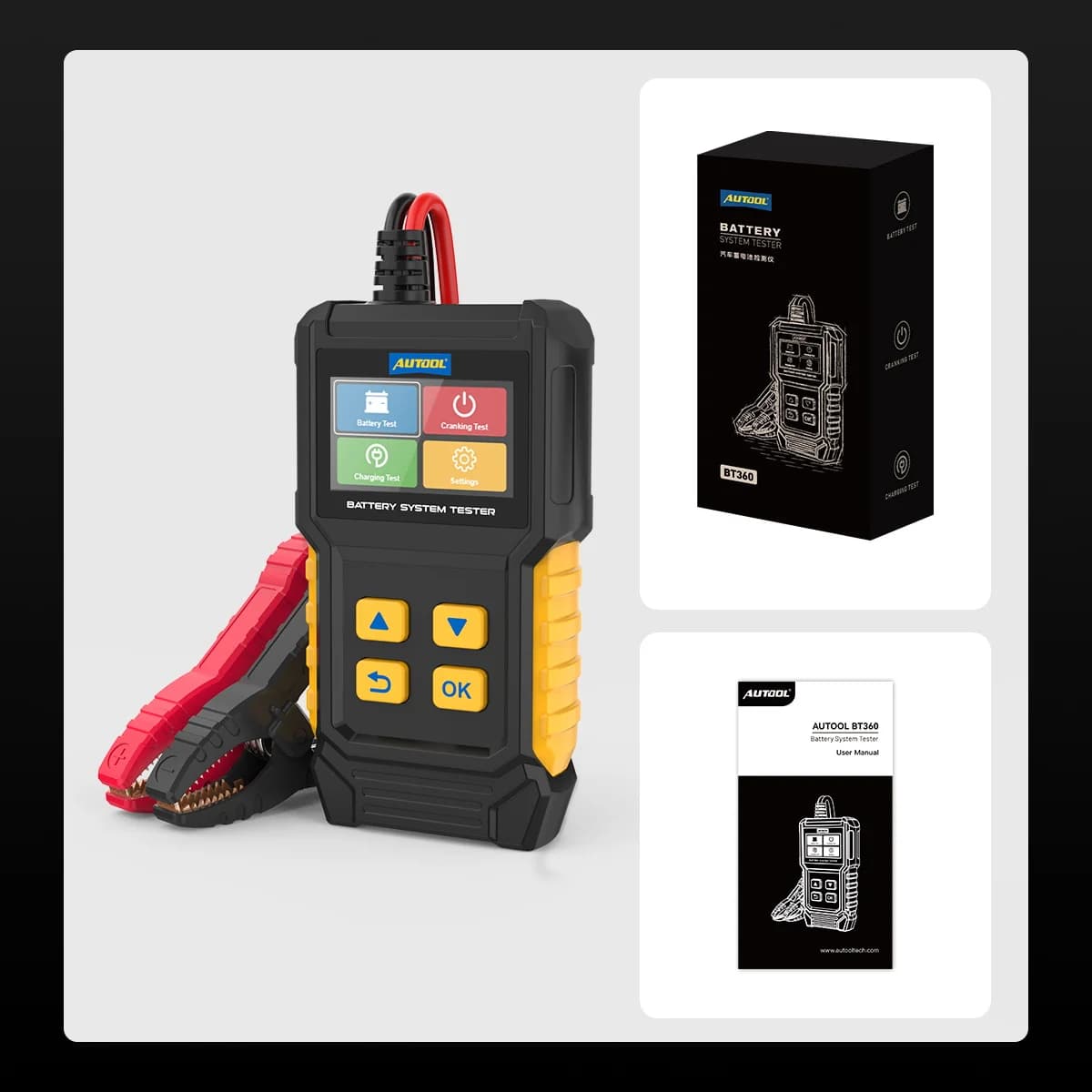 AUTOOL BT360 8-29V testeur de Diagnostic de batterie de voiture 30-100AH testeur de batterie automob