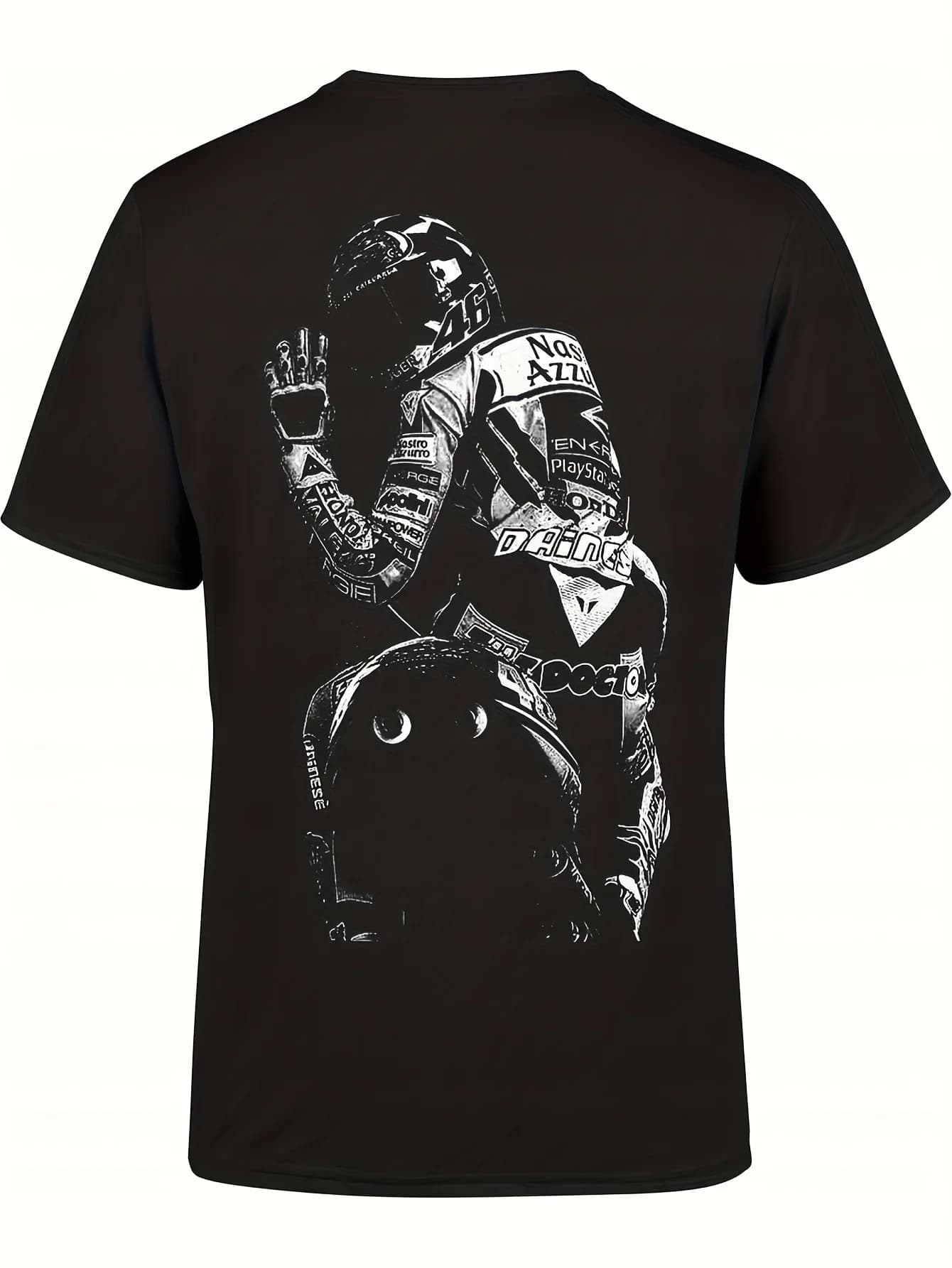T-shirt pour homme pour la course moto avec le numéro 46 - Un design rétro ressemblant à un maillot 