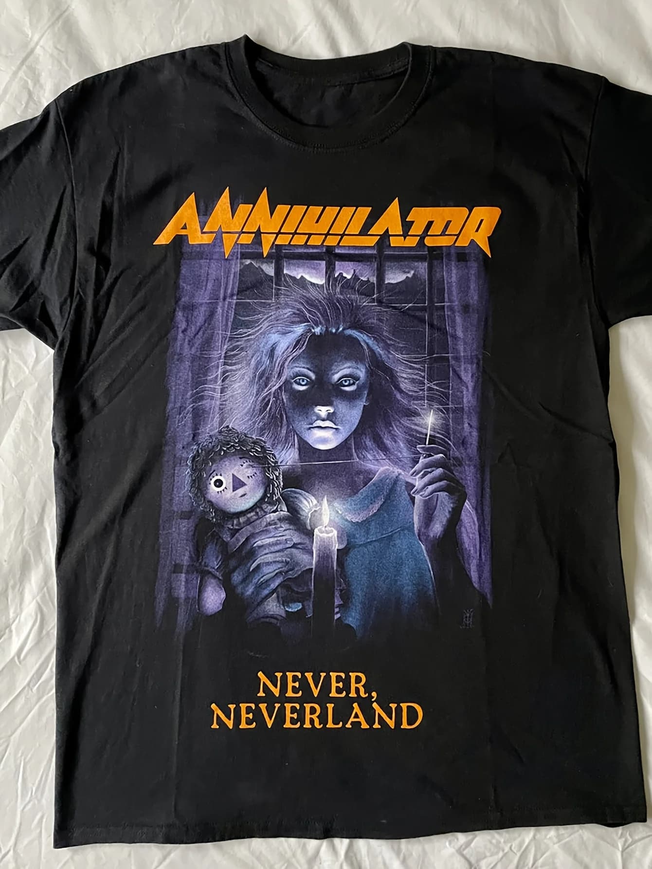 T-shirt pour homme Annihilator Band Never Neverland Horror Album Art - T-shirt de concert Heavy Meta