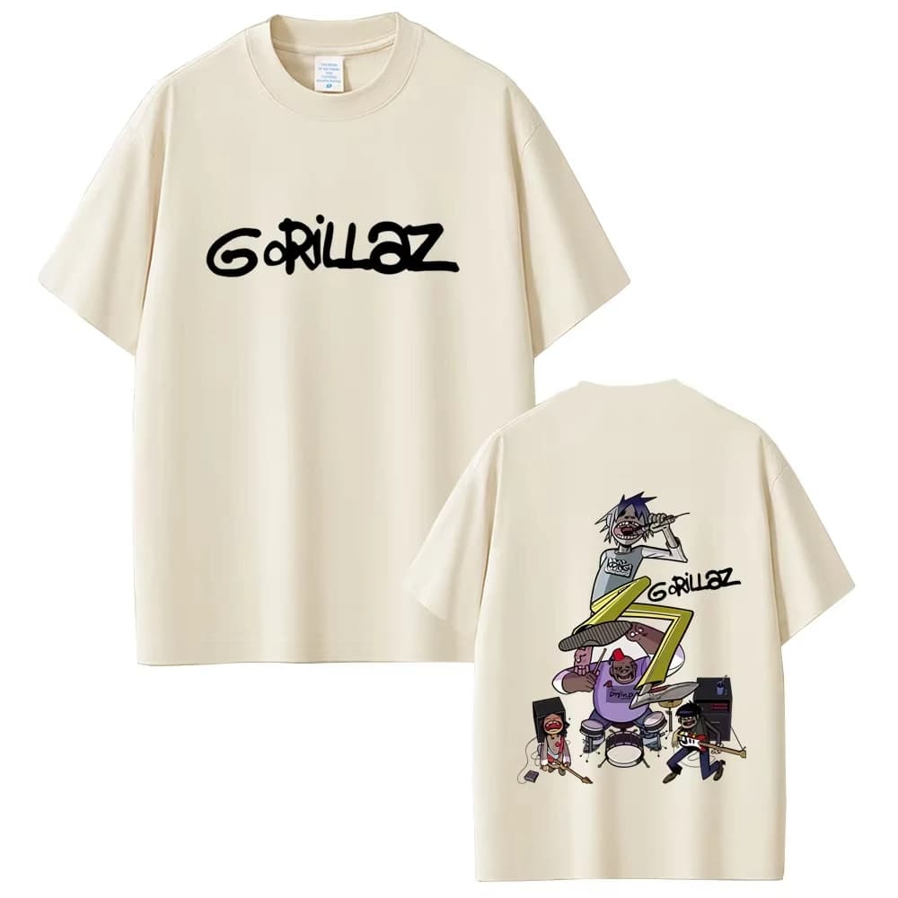 Rock Band Gorillaz T-shirts graphiques hommes femmes mode Vintage surdimensionné Streetwear unisexe 