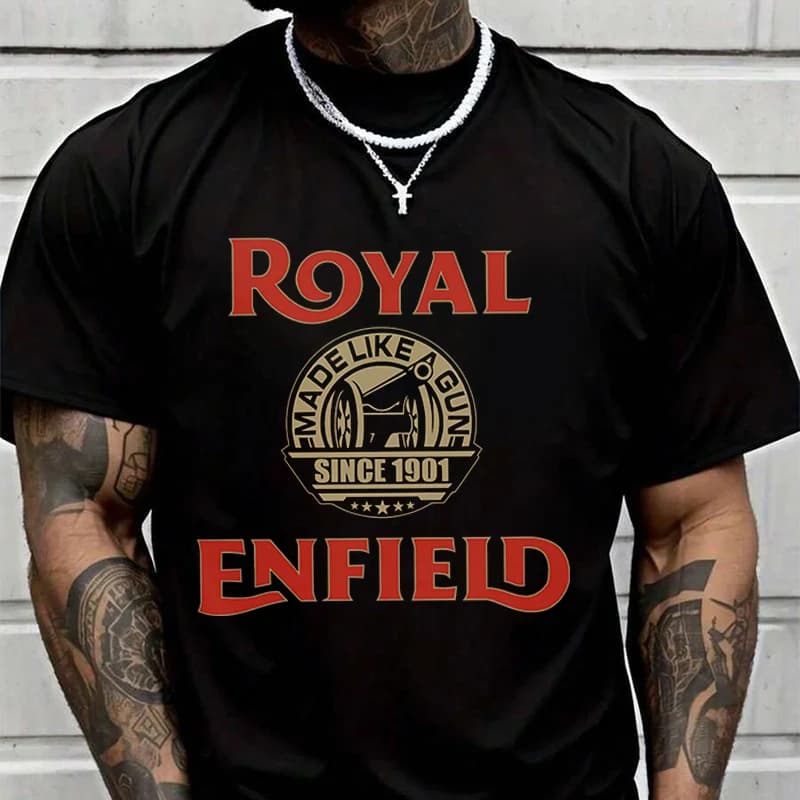 T-shirt de moto Royal Enfield pour motards, hommes et femmes, mode décontractée, col rond, haute qua