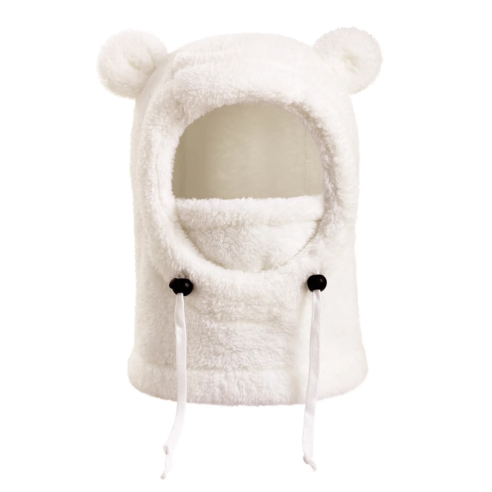 Cagoule oreilles d'ours pour hommes et femmes, écharpe et masque de cou en Fiber de Polyester, chape