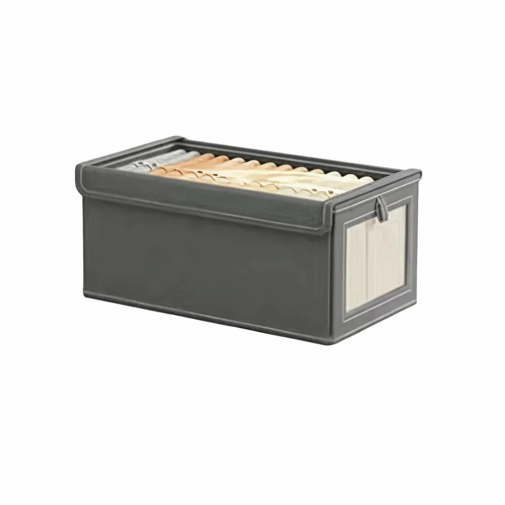 Boîte de rangement pour vêtements empilable, pliable avec couvercle, organisateur de garde-robe, gra