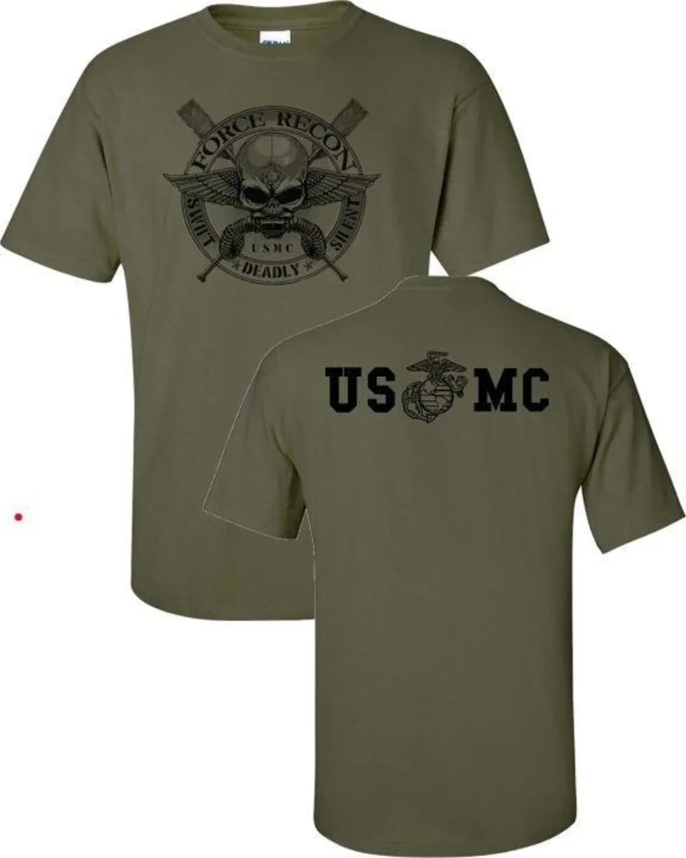 Hommes t-shirt à manches courtes décontracté coton col rond chemise d'été Marine Corps Force Recon U