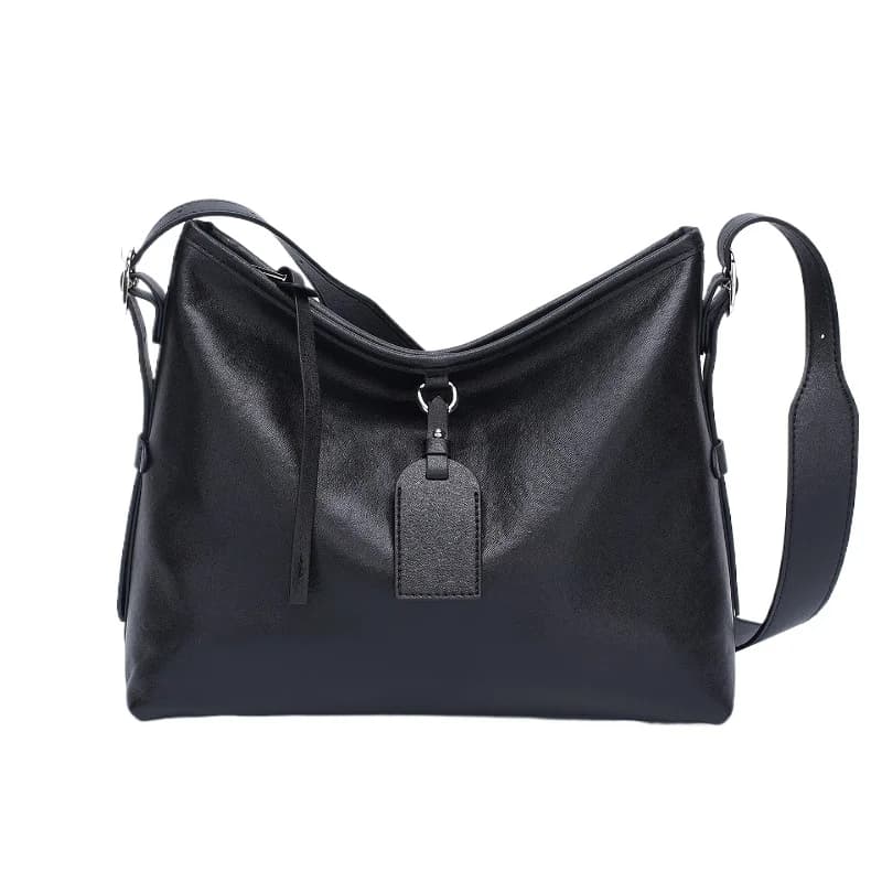Sac fourre-tout en cuir pleine fleur tanné végétal, grande capacité, sac à bandoulière élégant pour 