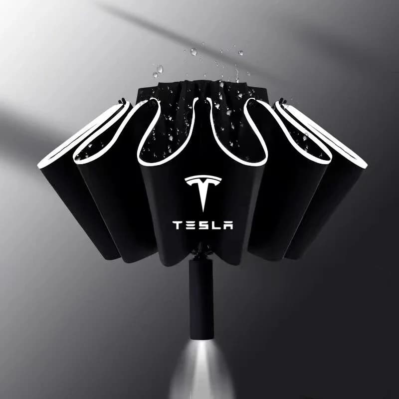 Parapluie automatique avec bande réfléchissante LED, pare-vent de pluie pour Tesla modèle 3 X S modè