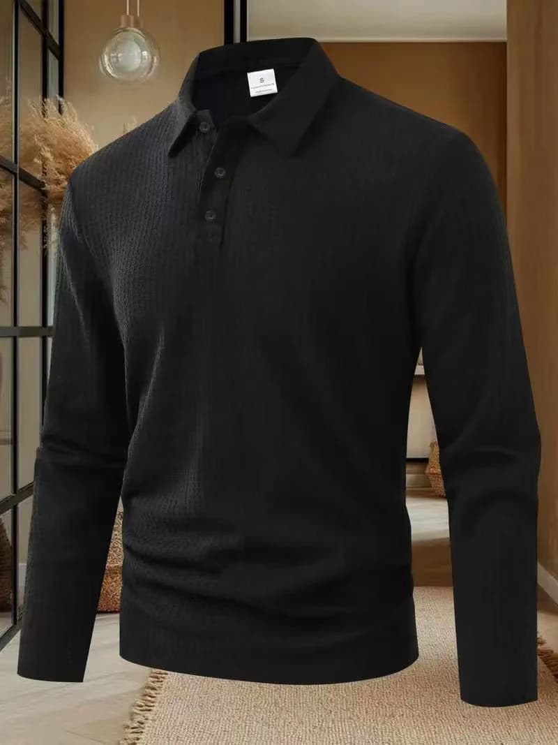 Hommes à manches longues Polo de haute qualité hommes vêtements bureau Polos T-shirt affaires Polosh