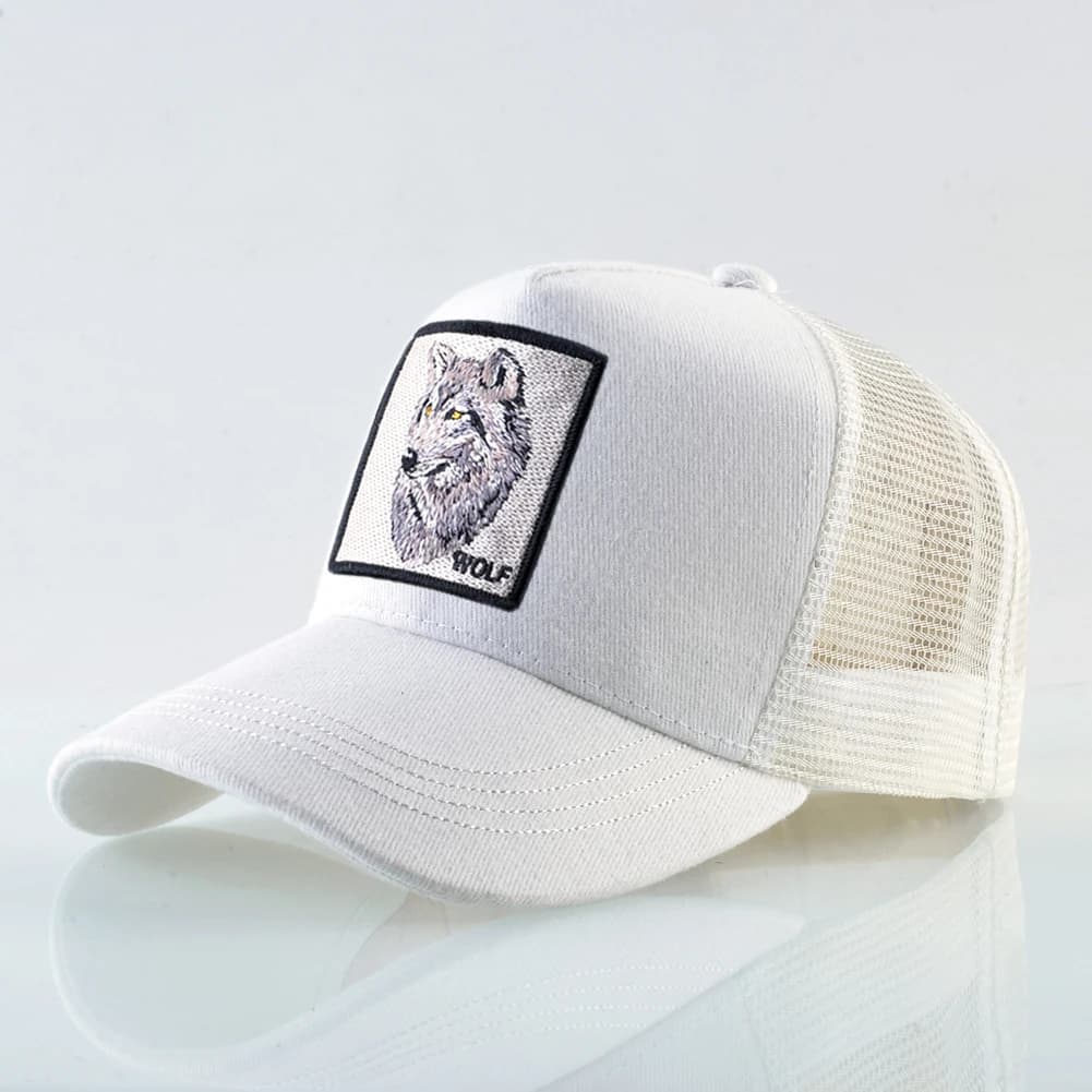 Casquette de Baseball à la mode avec Patch de loup brodé, casquette de camionneur Hip Hop pour homme
