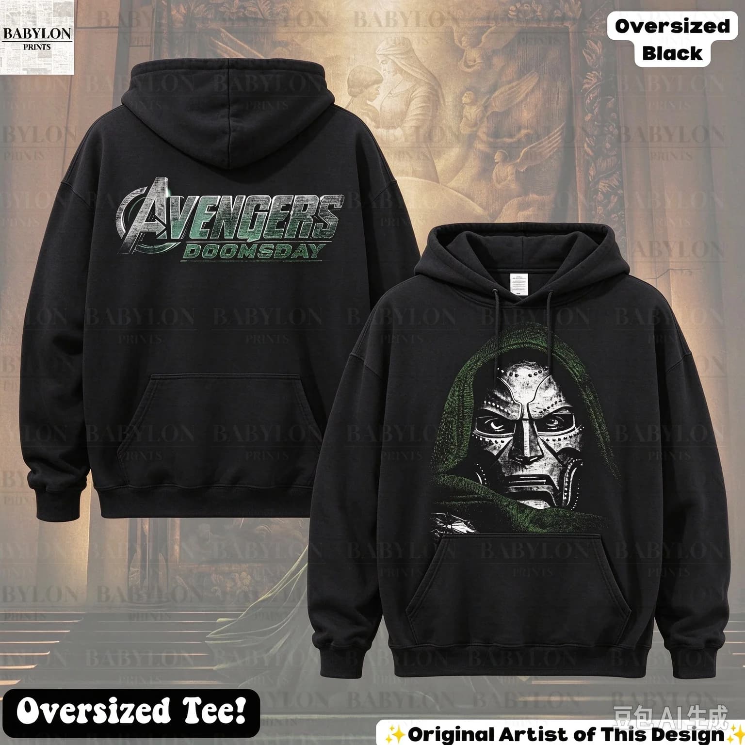 Sweat à capuche double face Doctor Doom, pour hommes et femmes, avec imprimé graphique Avengers Doom
