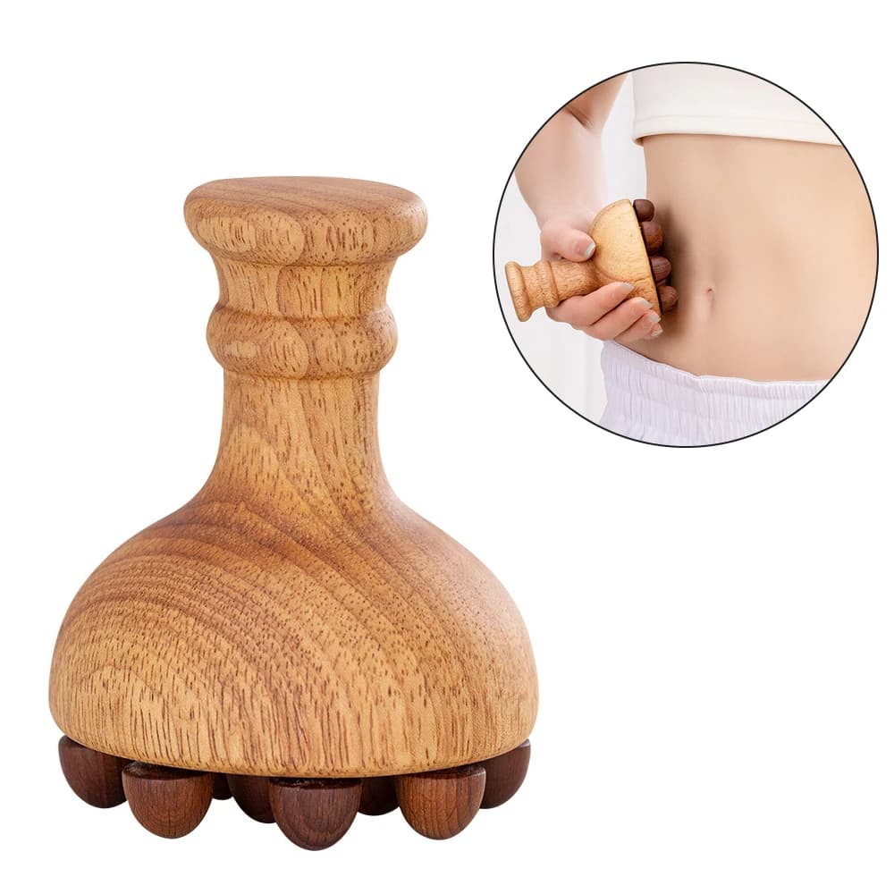 Outils de massage thérapeutique | Masseur en bois en forme de champignon | Masseur de drainage l