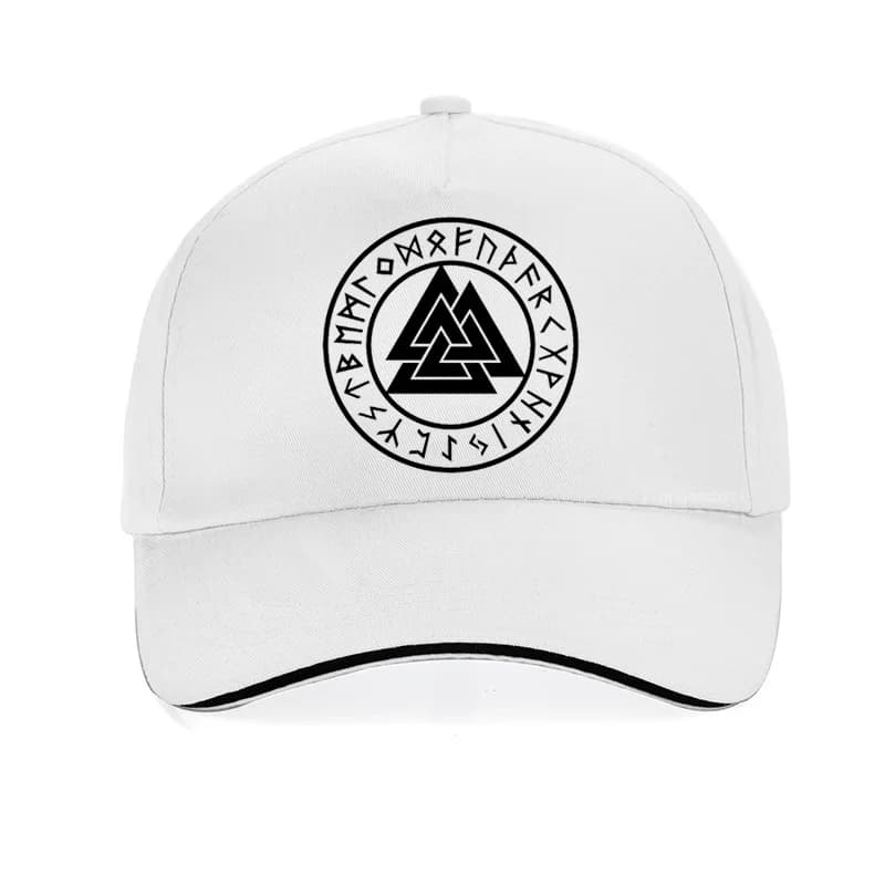 Casquette de baseball style nordique Viking avec perles runiques, motif loup, symbole d'Odin, casque