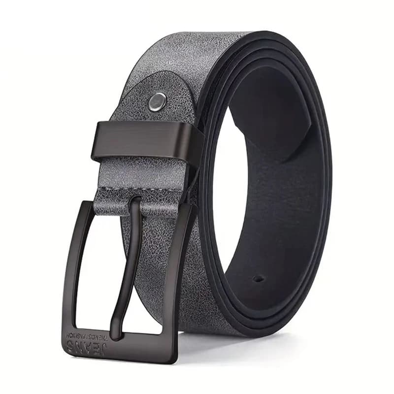 Ceinture en cuir PU pour hommes, de haute qualité, avec boucle ardillon en métal, pour loisirs et af