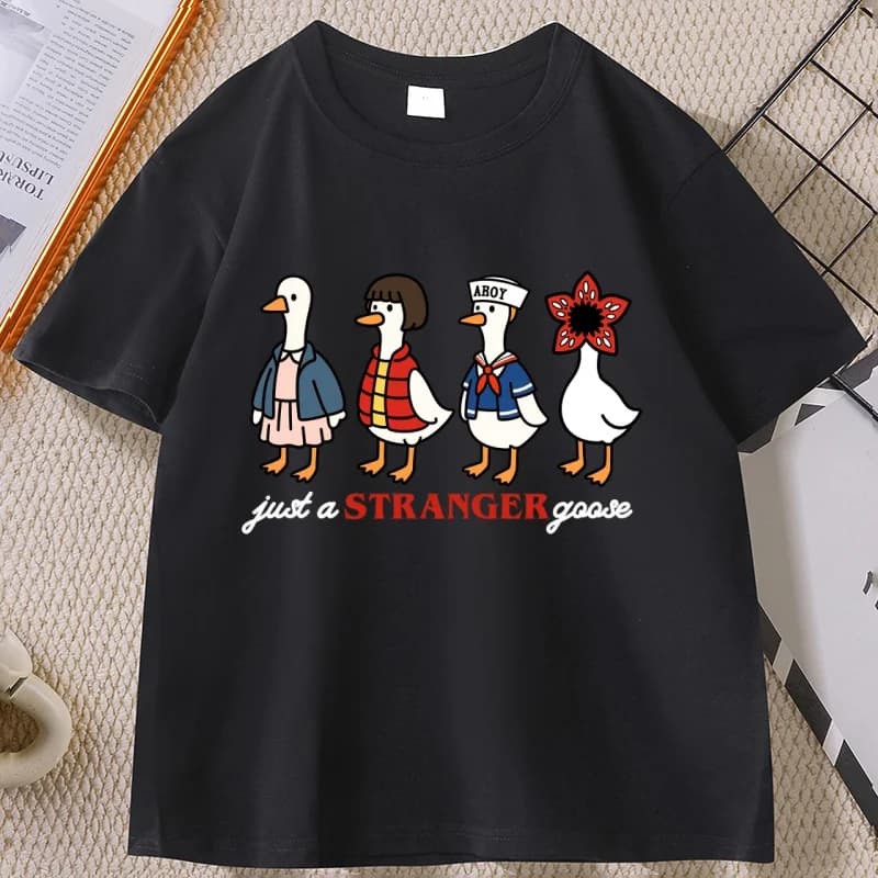 Just A Stranger Goose T-Shirt pour hommes femmes drôle oie parodie T-Shirt graphique T-Shirt à la mo