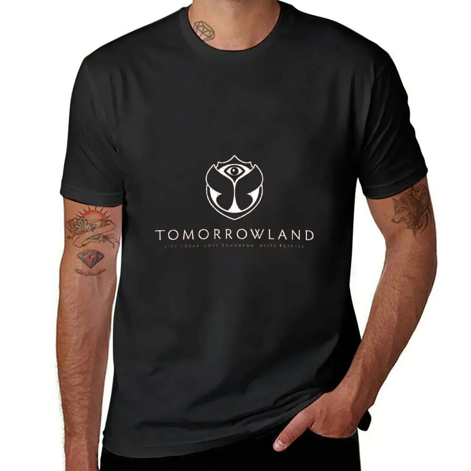 Tomorrowland-T-Shirt noir pour homme, estival et transpirant, avec graphisme essentiel, nouvelle édi