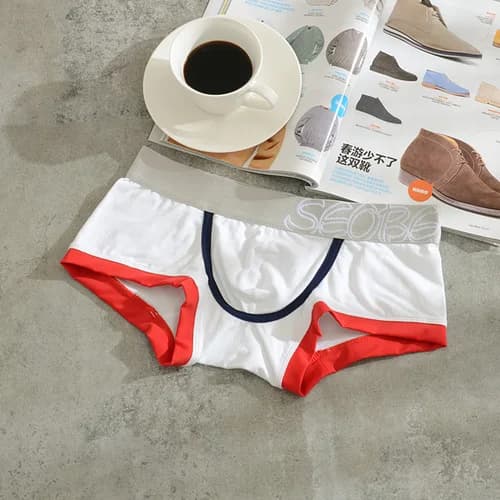 SEOBEAN sport coton boxeurs hommes sous-vêtements personnalité hipster taille basse U convexe boysho