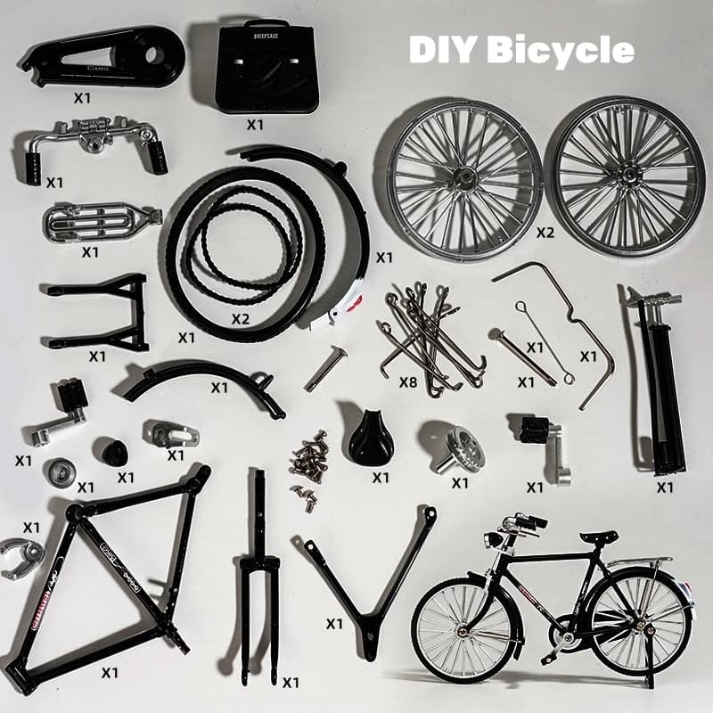 Cadeau d'anniversaire 1:10 bricolage rétro modèle de vélo jouets accessoires d'assemblage Mini Kit d