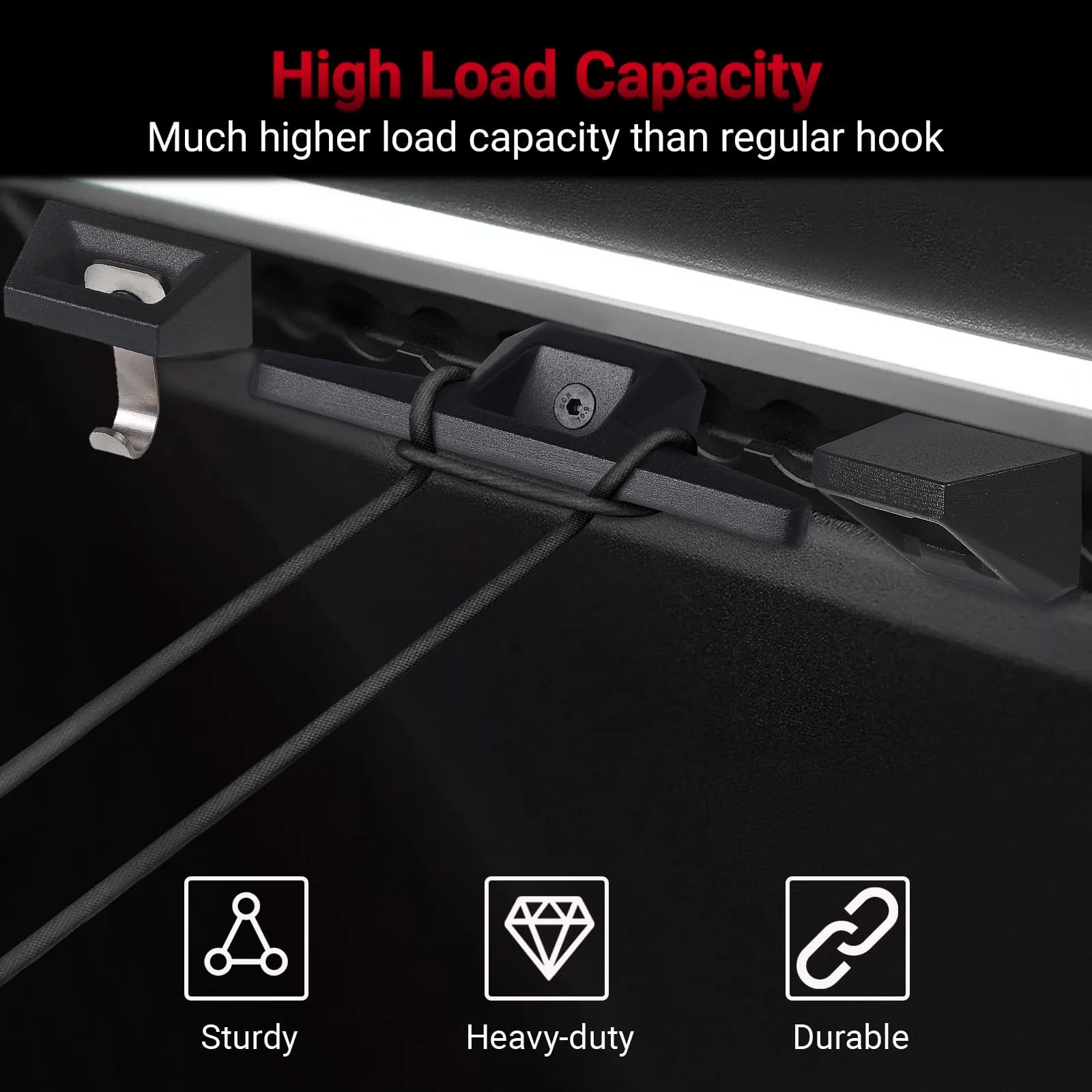 Kit d'accessoires de rail noir pour Tesla Cybertruck 2024, équipement de rail de voiture avec anneau