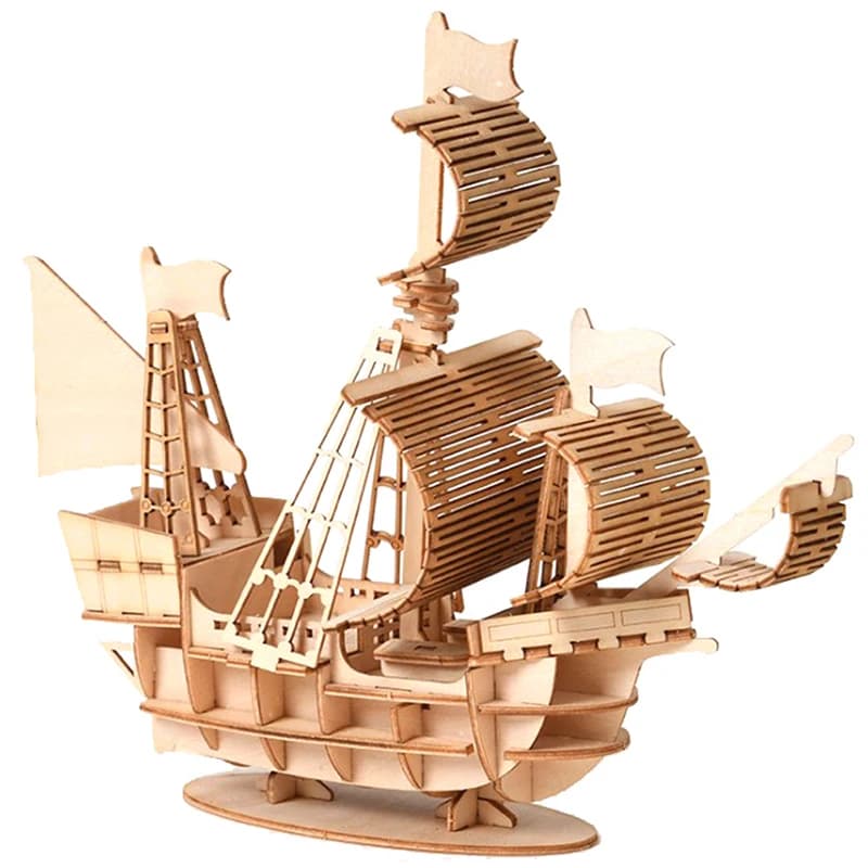 Analyste de construction de maquettes à assembler soi-même, modèle de voilier classique en bois à as