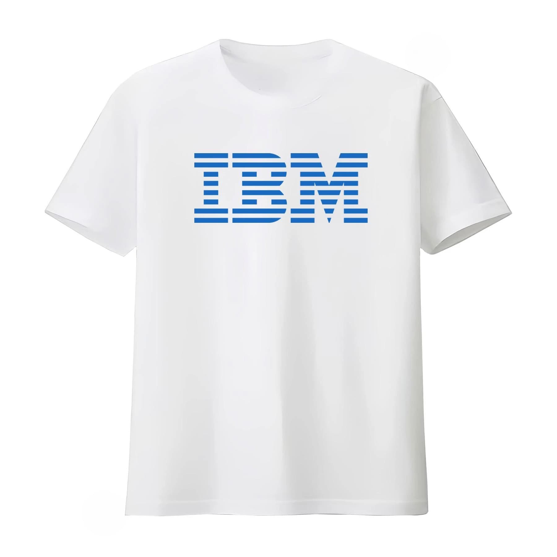 T-shirt IBM – Design élégant bleu et noir pour les passionnés de technologie – Haut décontracté poly
