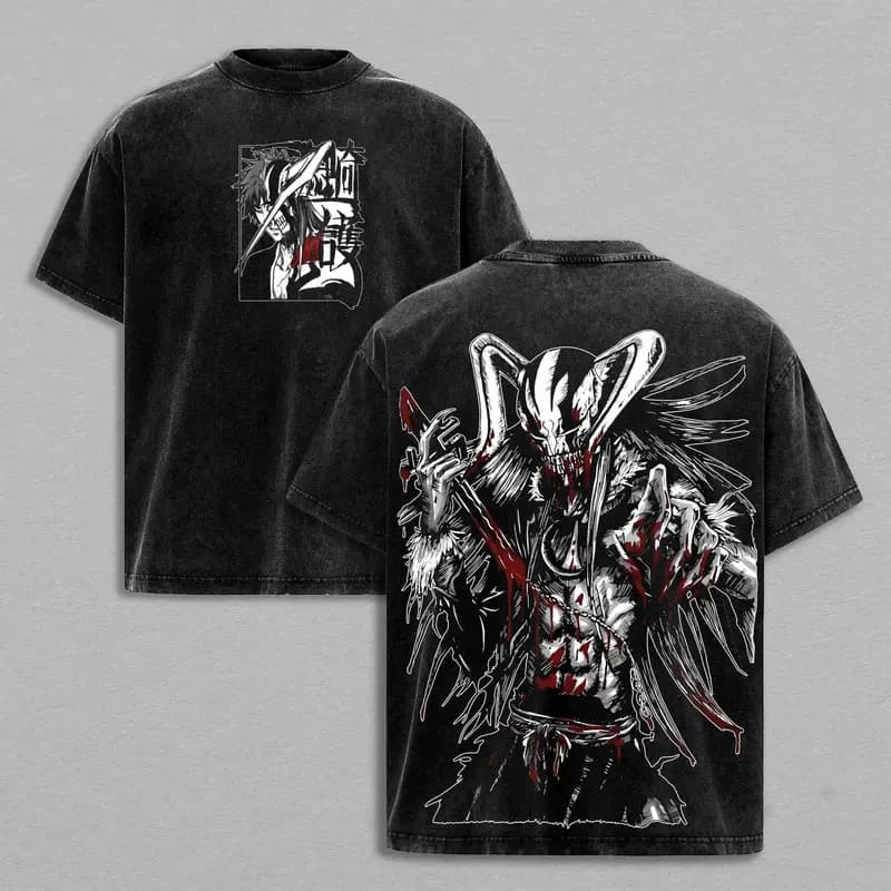 T-shirt imprimé Kurosaki Ichigo Anime BLEACH, vêtements pour hommes et femmes, t-shirts en coton rét