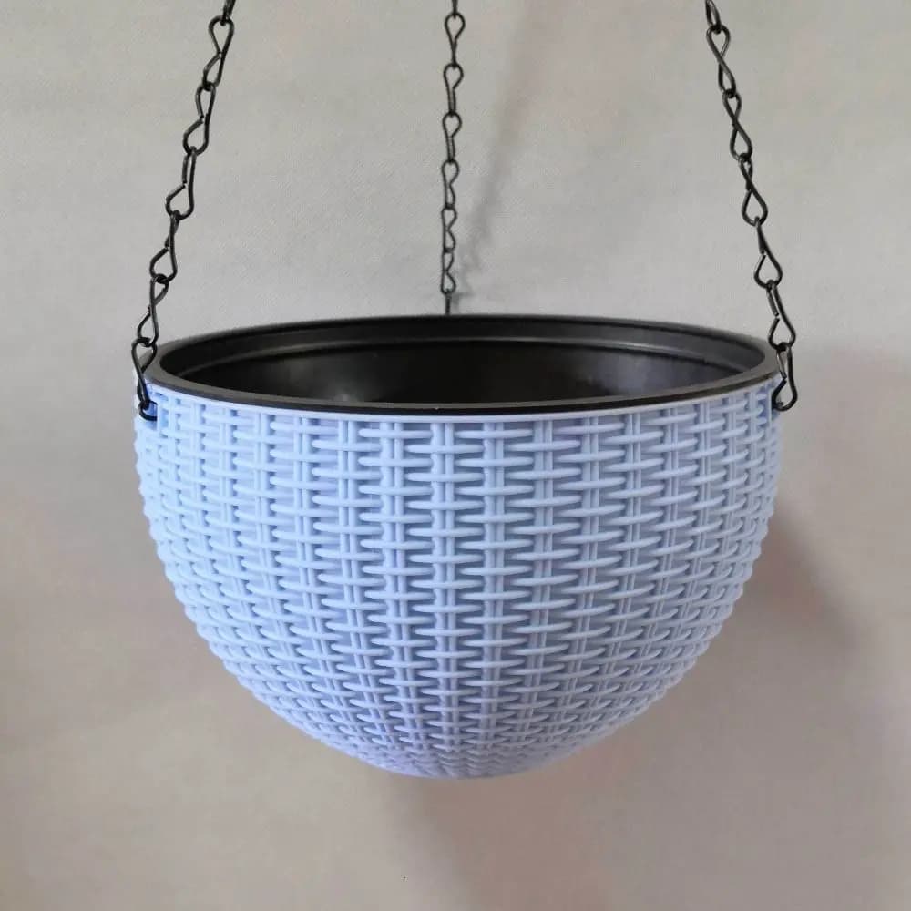 Décoration de jardin, paniers tissés en plastique avec chaîne, décoration d'intérieur, pot de fleurs