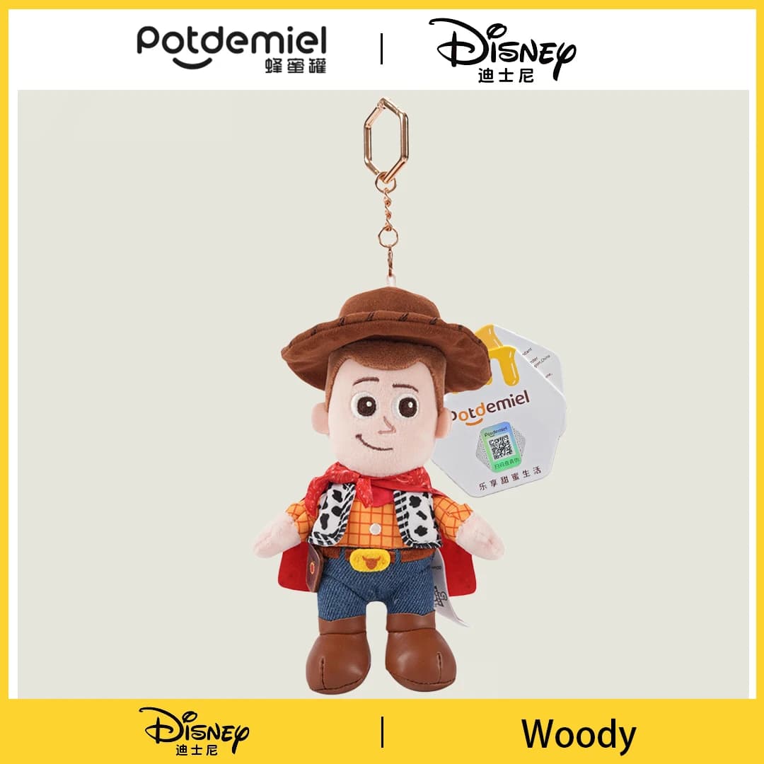 Porte-clés en peluche Disney Toy Story Woody, pendentif en peluche doux pour sac à dos, sac de voitu