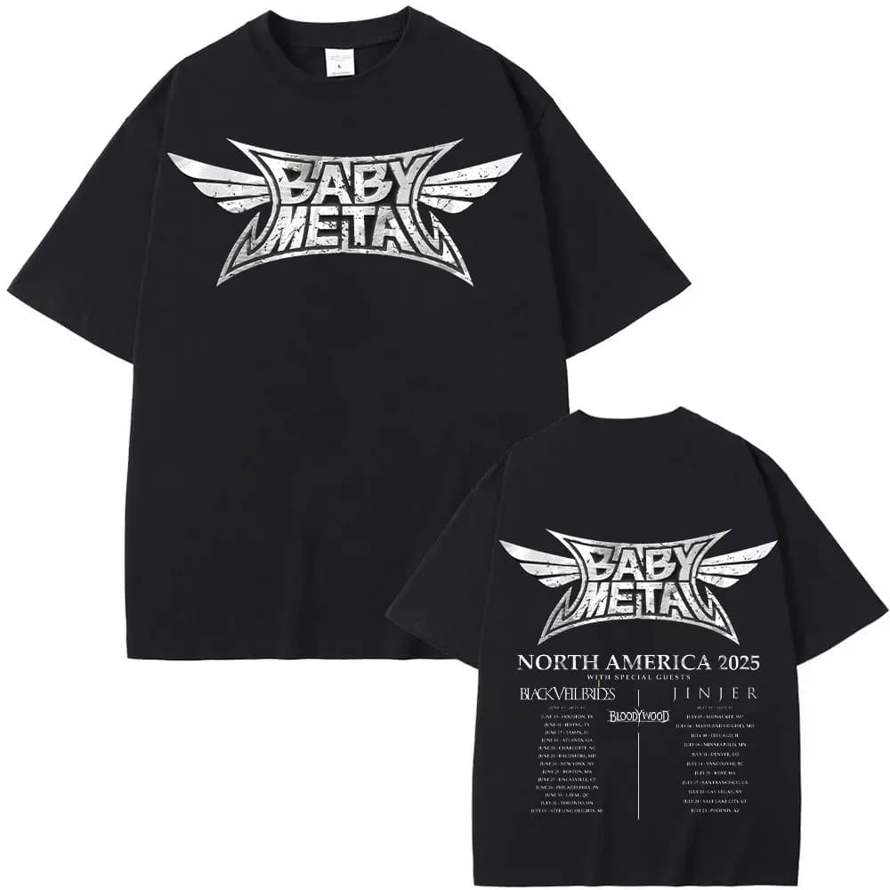 Babymetal amérique du nord Tour 2025 T-shirts Vintage Babymetal japon métal groupe de Rock T-shirts 