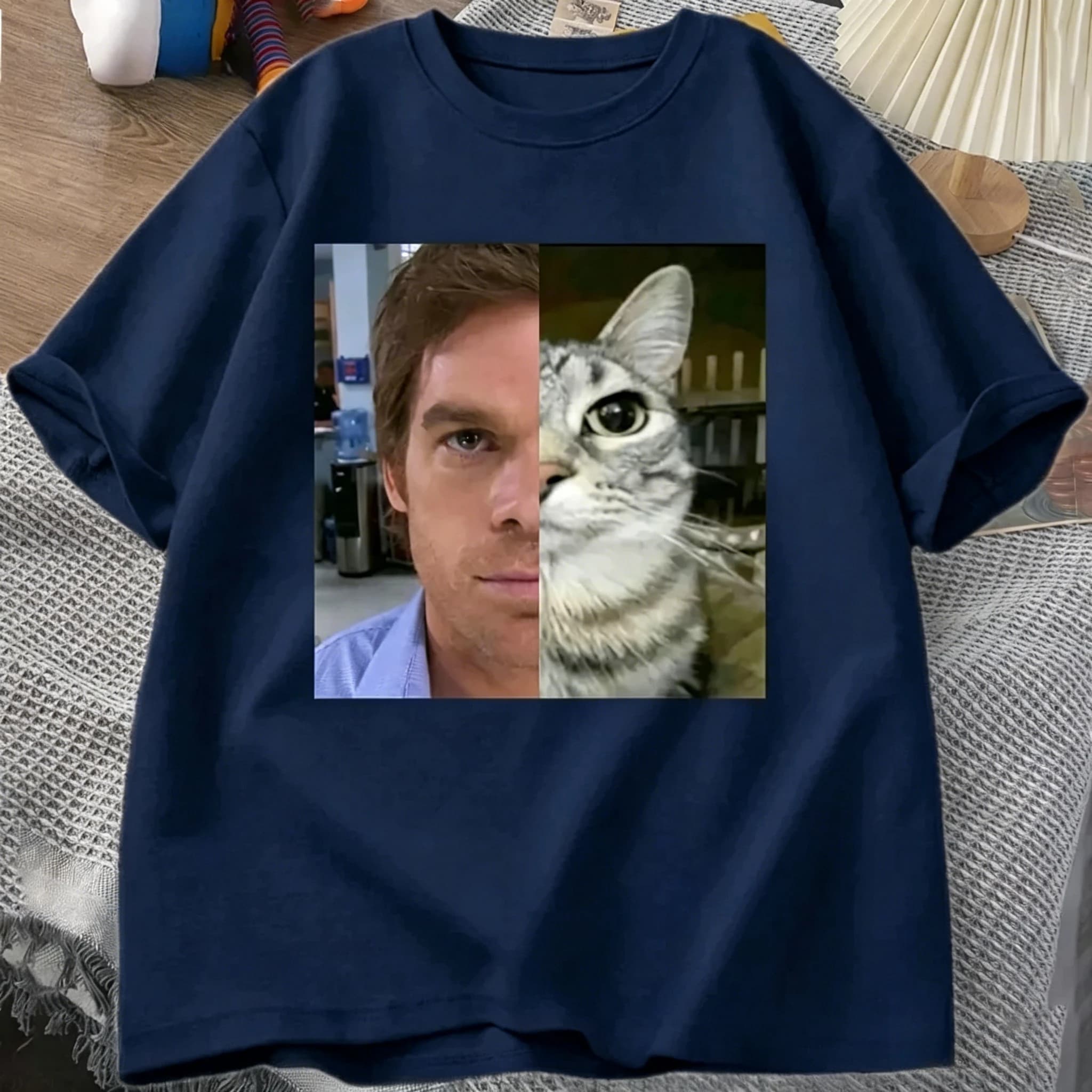 T-shirts Dexter Morgan Cat, t-shirt drôle à manches courtes et col rond, unisexe, Streetwear, vêteme
