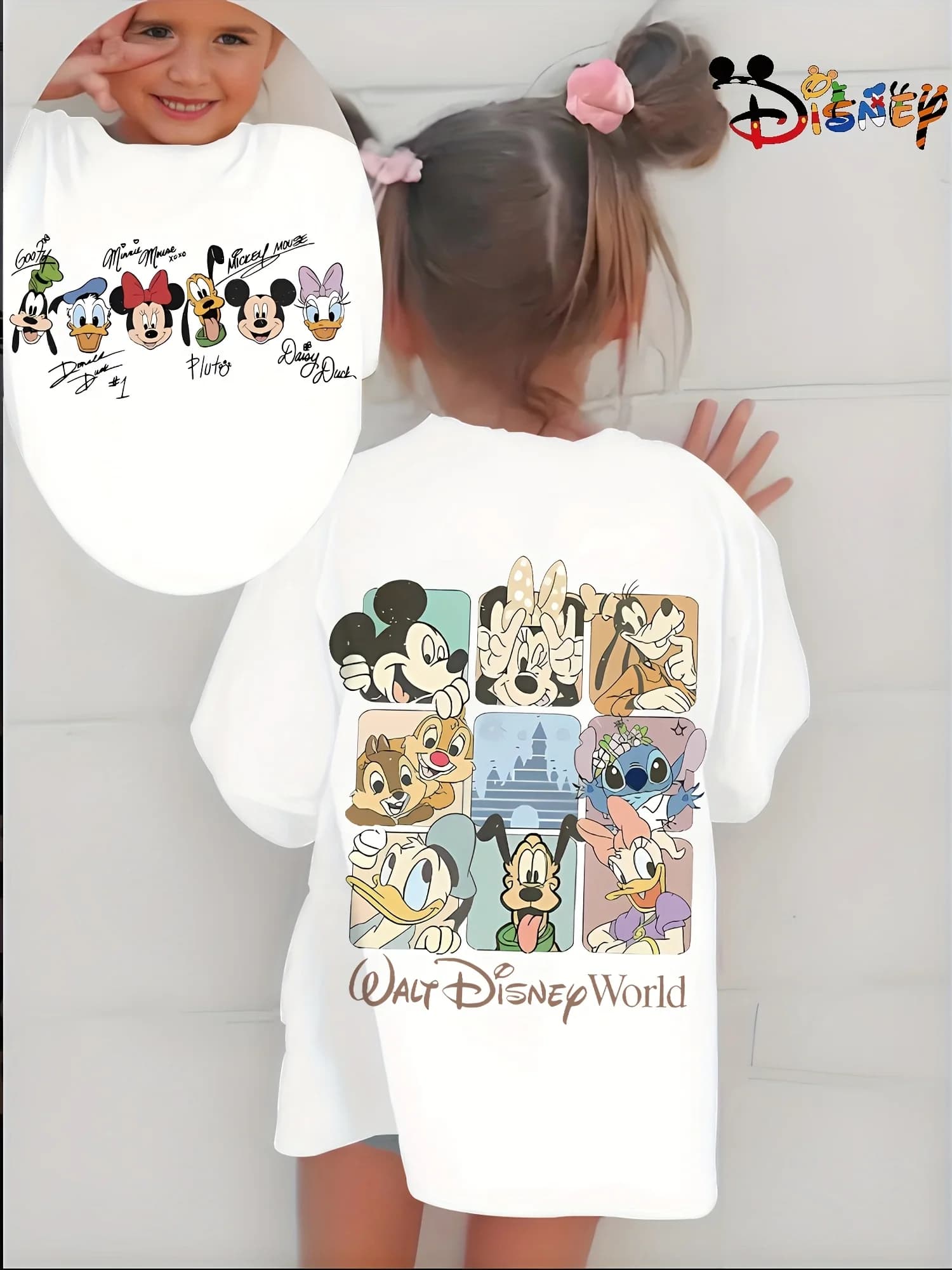 Tops imprimés Disney Family, tenues parent-enfant pour hommes et femmes, t-shirts universels à manch