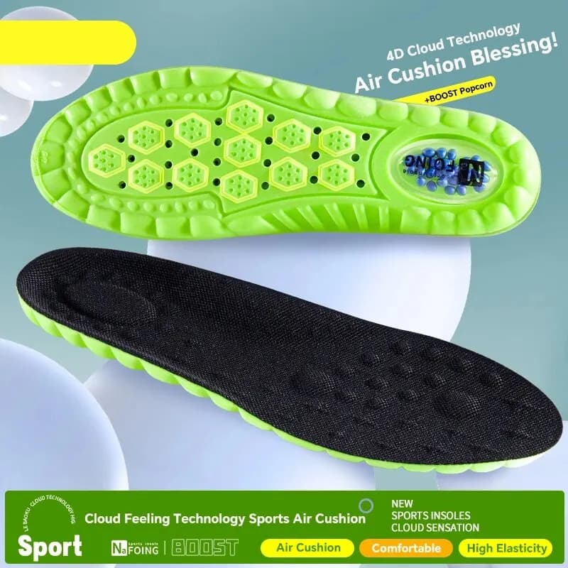 Semelles intérieures 4D Cloud pour chaussures de sport, coussin d'air en PU, absorption des chocs do