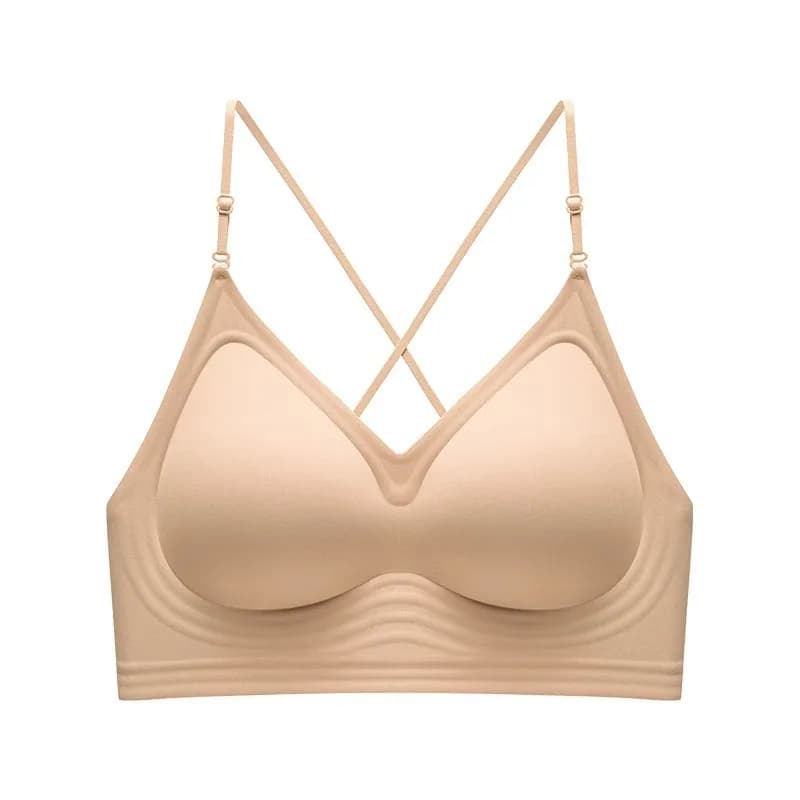 Soutien-gorge d'été pour femme, rehausseur de dos : à fines bretelles, push-up, dos nu, sans couture