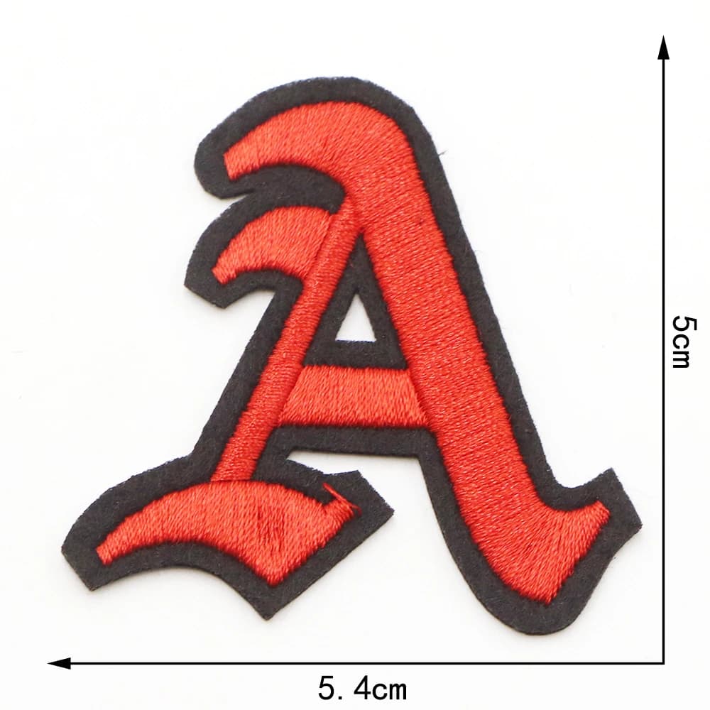Lettres gothiques pour vêtements, fer sur A-Z lettres anglaises anciennes 0-9 fer sur chiffres pour 