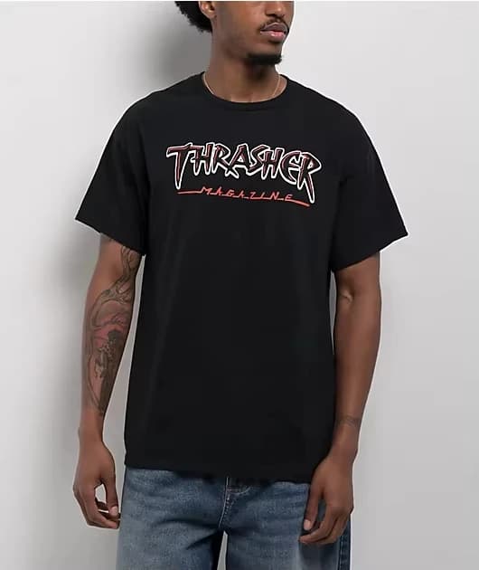 T-shirt tendance de marque de skateboard avec logo flamme classique, 100% coton, tee-shirt graphique