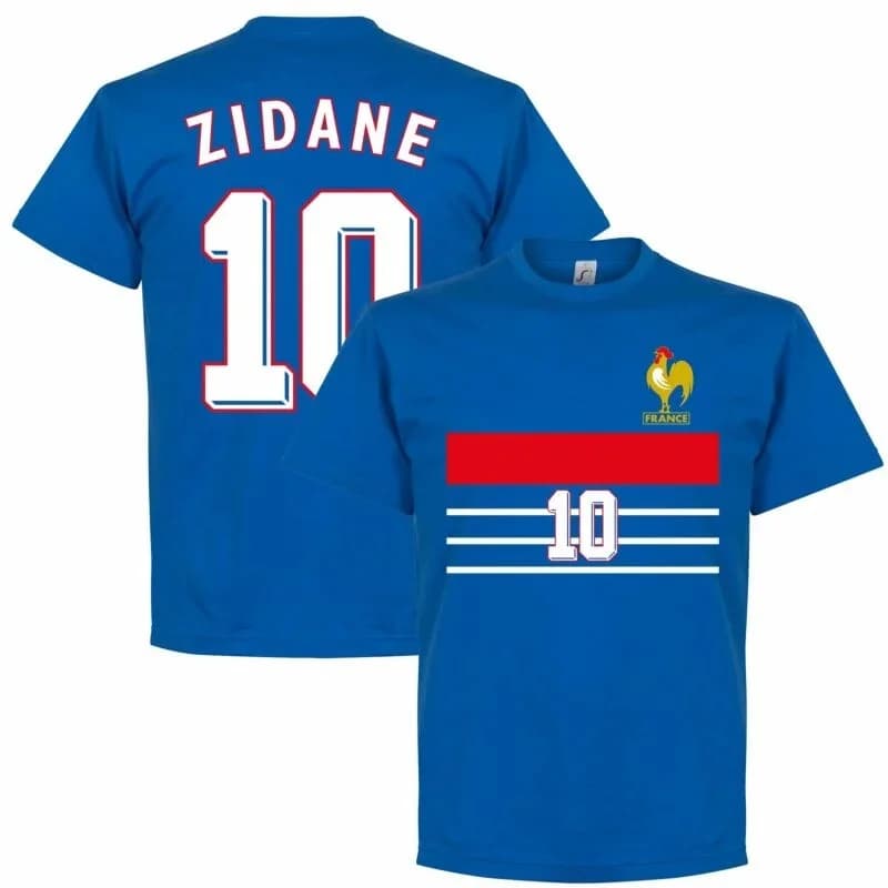 T-shirt décontracté rétro Zidane 10 France été 1998 en jersey doux pour hommes, femmes et enfants – 